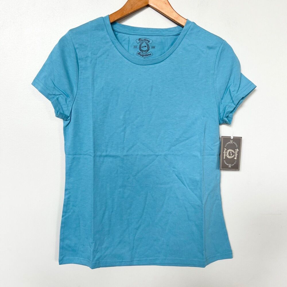 NEW Women's Premium Basic T-Shirt Short Sleeve Crew Neck Solid Top Victory